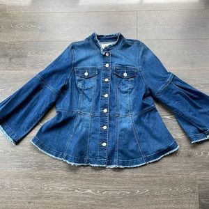 Eloquii Denim Bell Sleeve Button Jacket